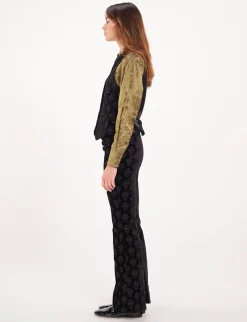 Robinson black velvet embroidered waistcoat