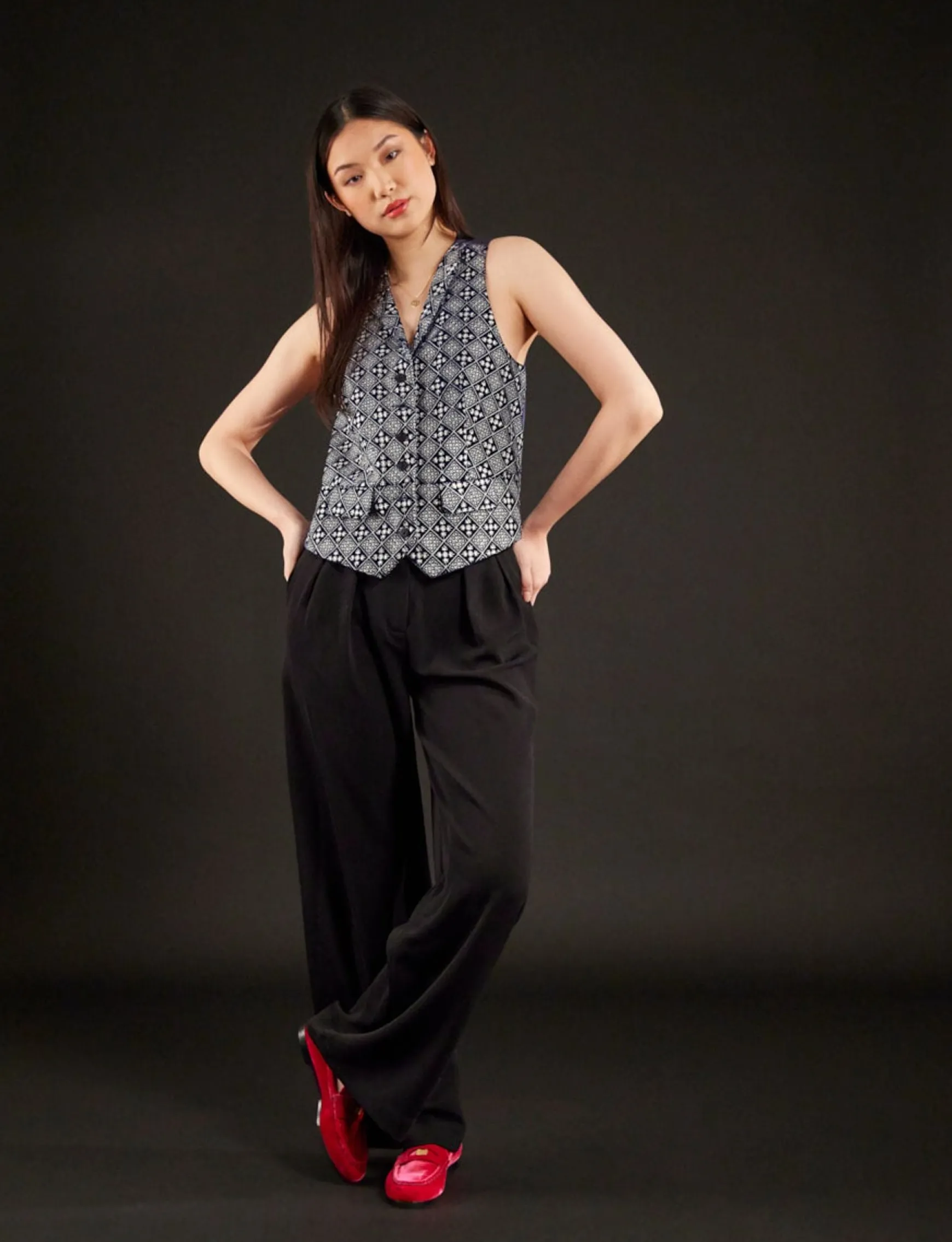 Robinson blue and white waistcoat