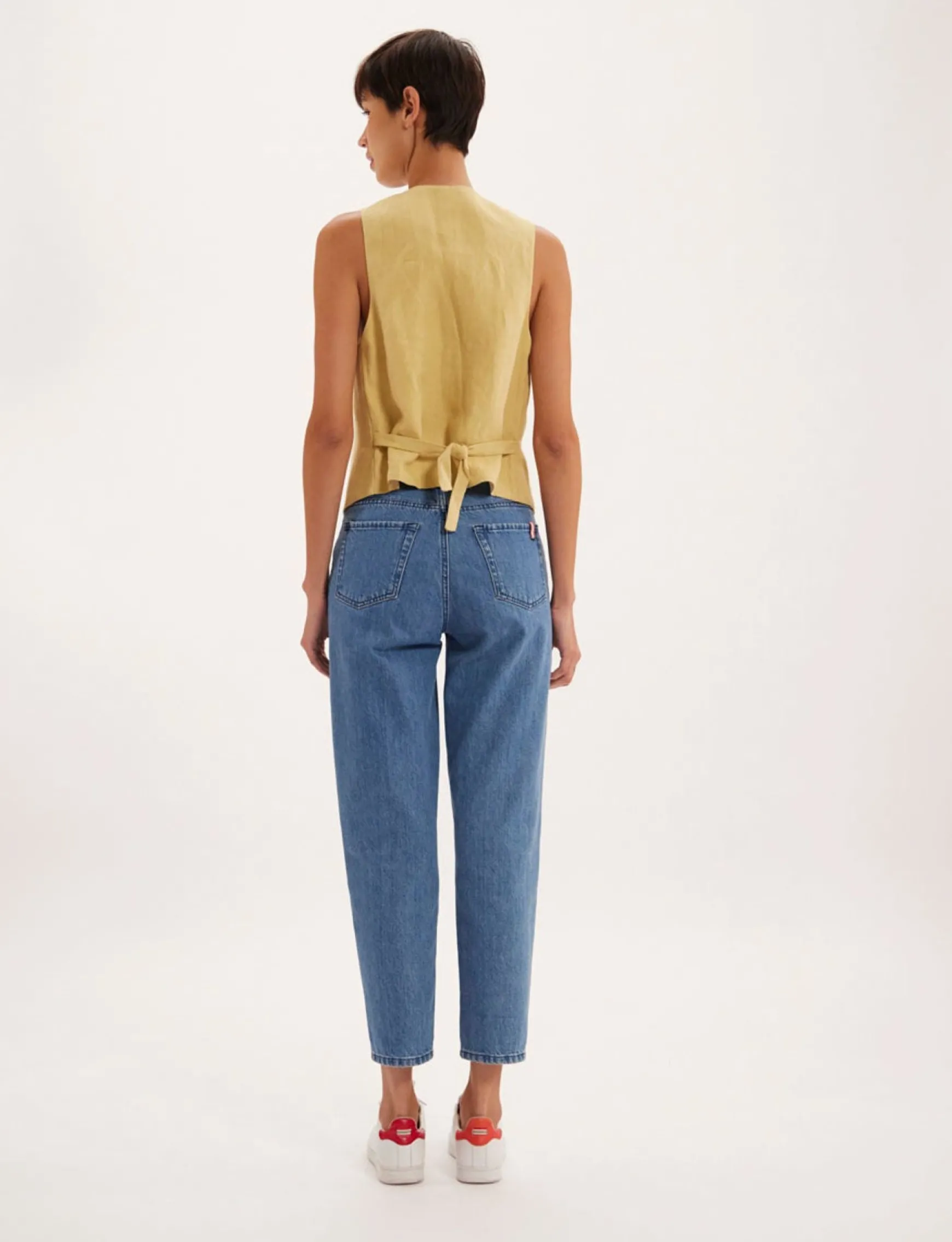 Robinson cardigan in lemon linen