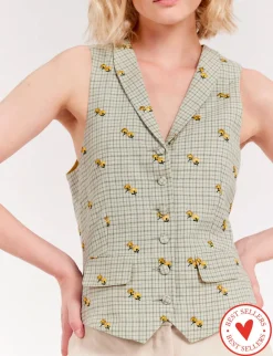 Robinson green print cardigan