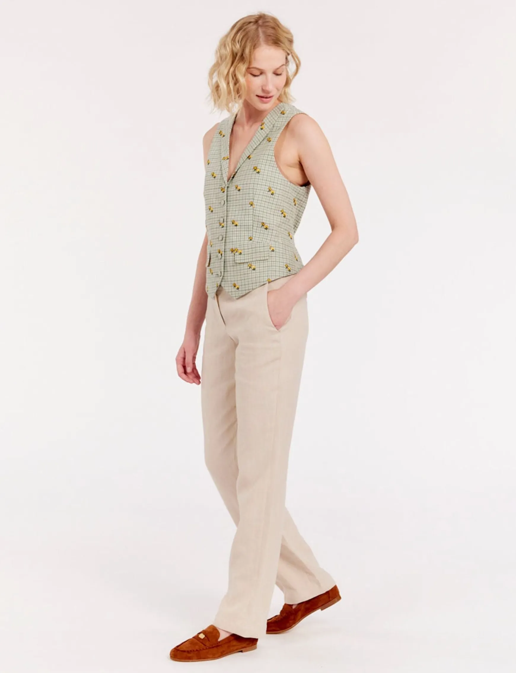 Robinson green print cardigan