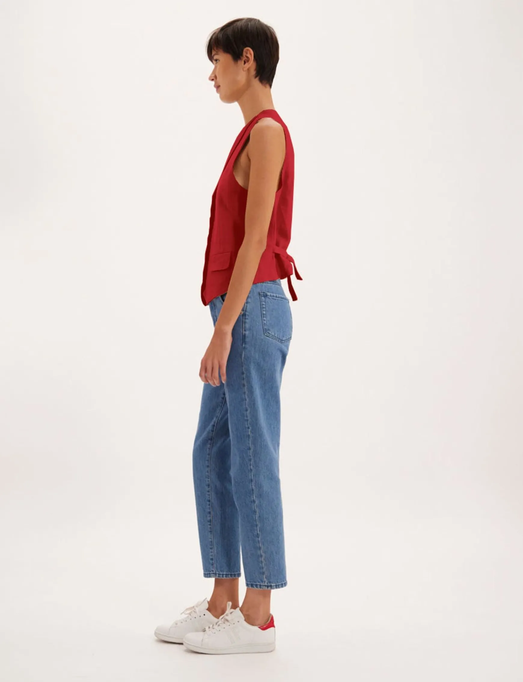 Robinson raspberry linen cardigan