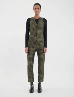 Robinson waistcoat in black and gold jacquard weave