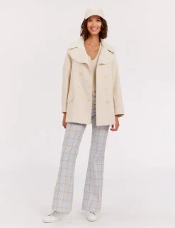 Seraphine ivory pea jacket