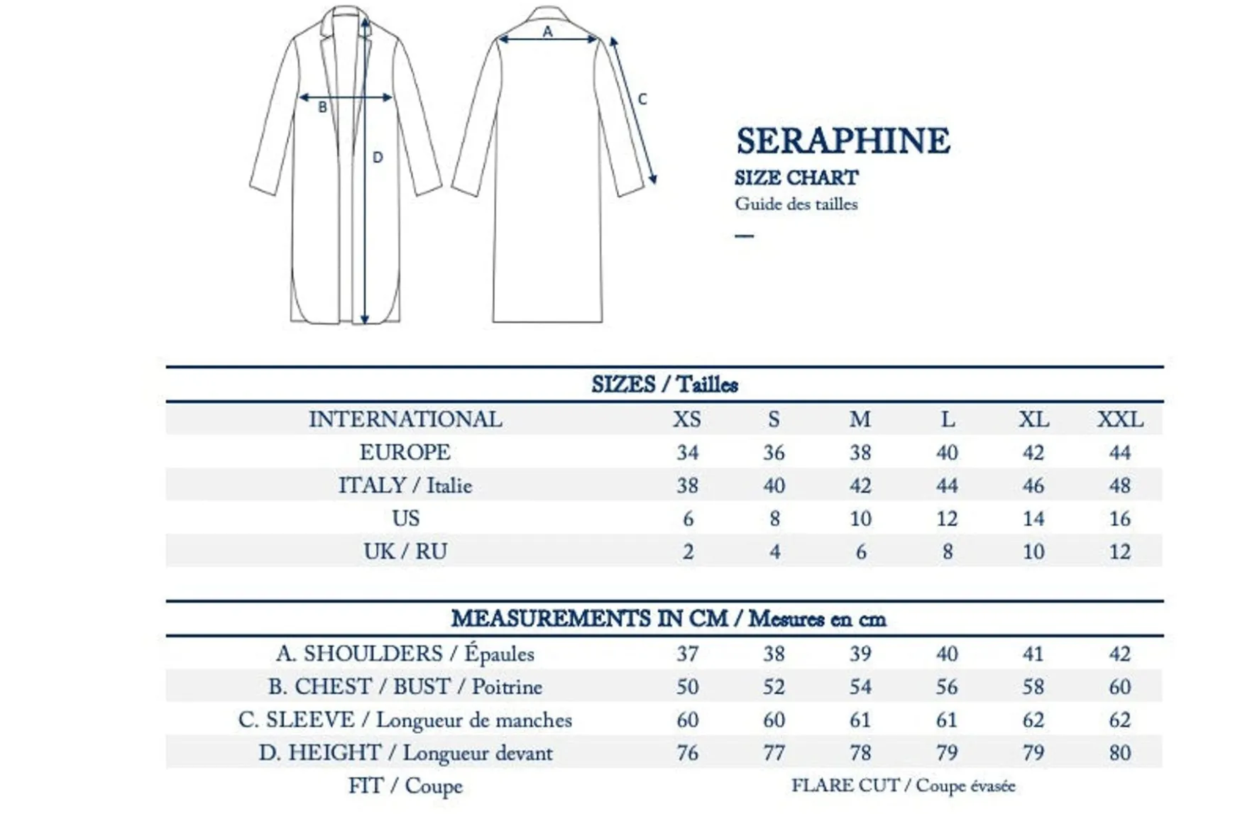 Séraphine dark blue coat
