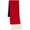 Ysée scarf in wool, navy, red and ecru
